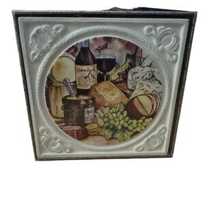 Vintage Ambiance Coasters Set‎ of 4 Ceramic Square Embossed Beverage Holders